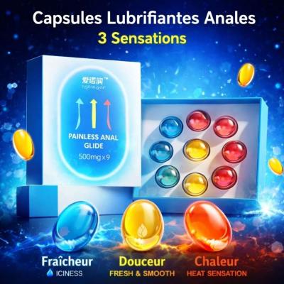 Painless Anal Glide capsules lubrifiantes anales 3 sensations