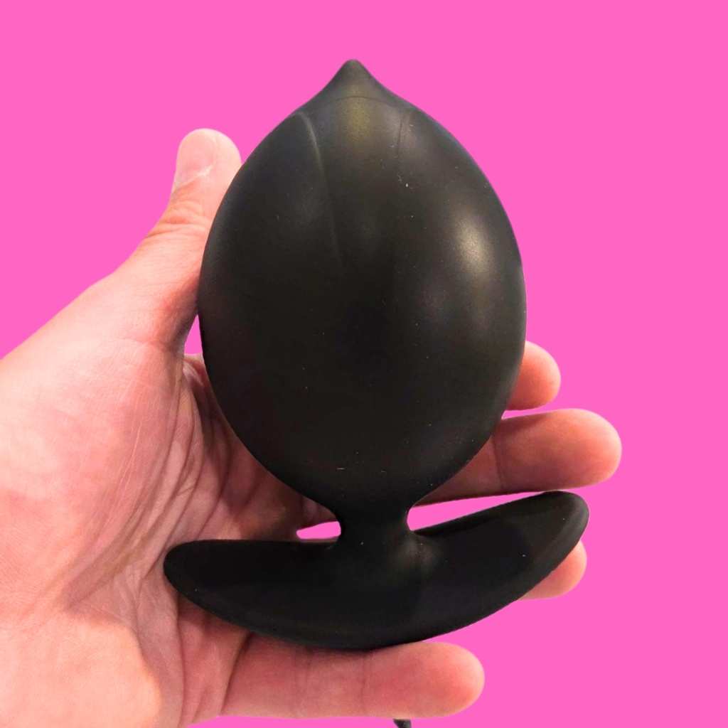 Vortex Magnetic plug anal gonflable noir en silicone premium avec base T sécuritaire