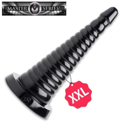 Giant Ribbed Anal Cone de Master Series – Cône Anal Nervuré Progressif Noir