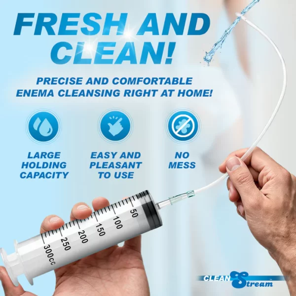 Clean Stream Seringue Lavement Anal 300ml Tube Silicone Qc