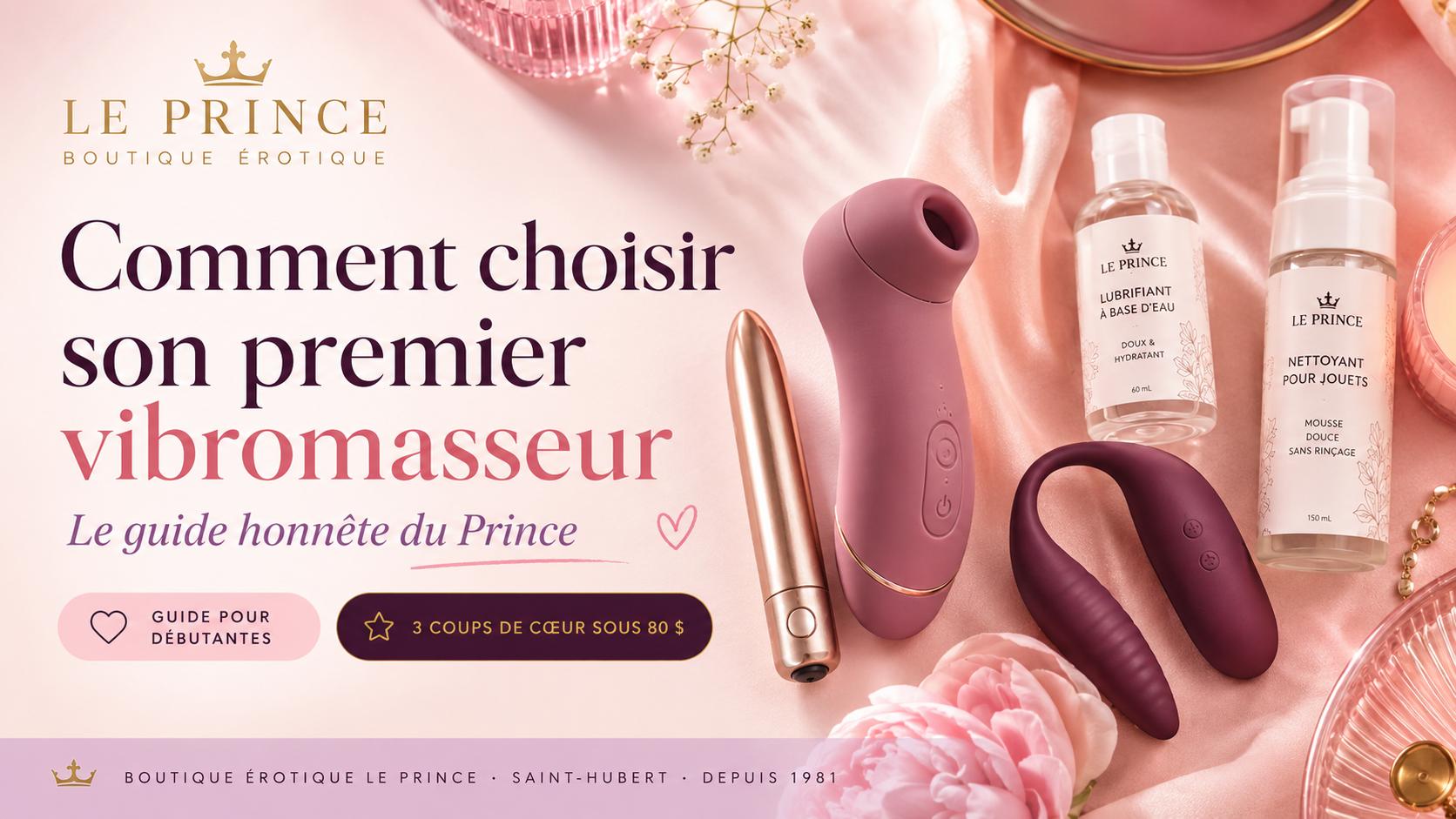 Sélection de vibromasseurs pour débutantes chez Boutique Le Prince à Saint-Hubert