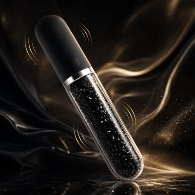 Stardust Charm Noir – Vibrateur Cristaux Verre Borosilicate Silicone Platine | NS Novelties