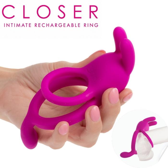 CalExotics Closer Ring Touch anneau pénien vibrant double moteur oreilles lapin périnée couple Le Prince Québec