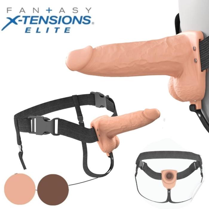 Fantasy X-Tensions Elite strap-on creux vibrant 6 pouces brun Le Prince Québec