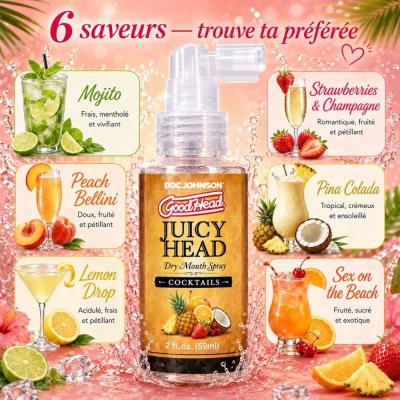Sans sucre sans parabène certifié PETA GoodHead Juicy Head Cocktails Doc Johnson