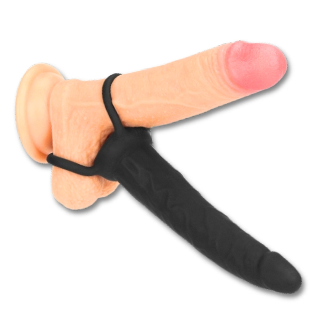 Anneau Pénien Double Silicone Fantasy Prober — Gode Pénétrant, Pénis et Testicules