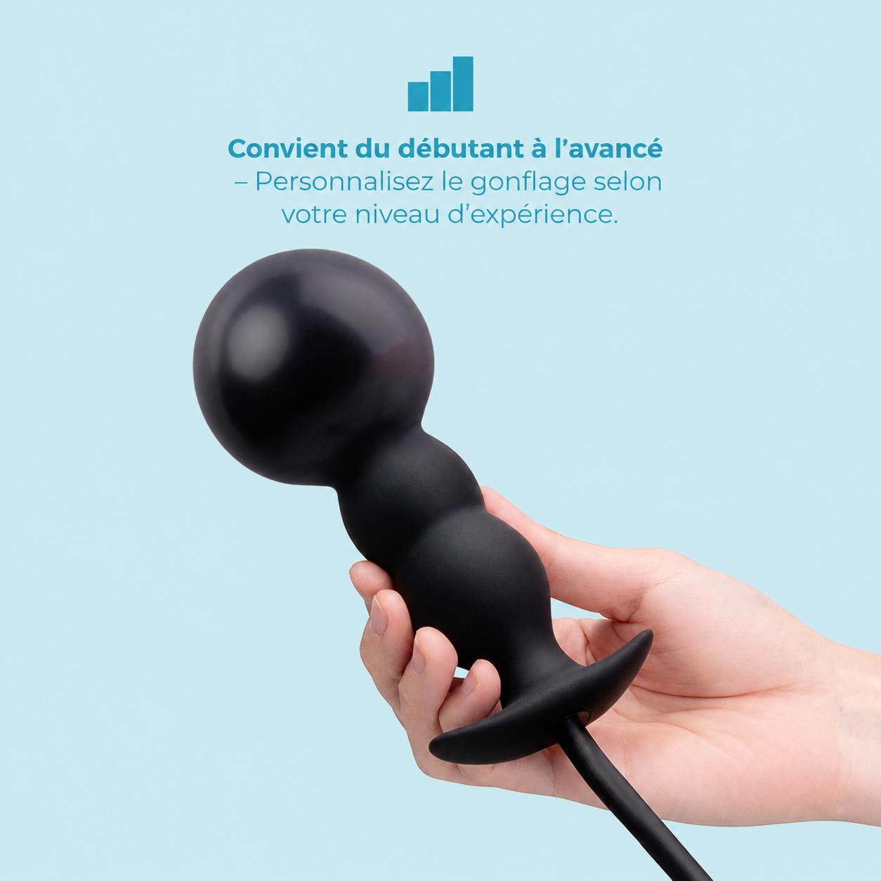 Bouchon Anal Gonflable Perlé — b-Vibe, Pompe Manuelle Incluse – Image 4