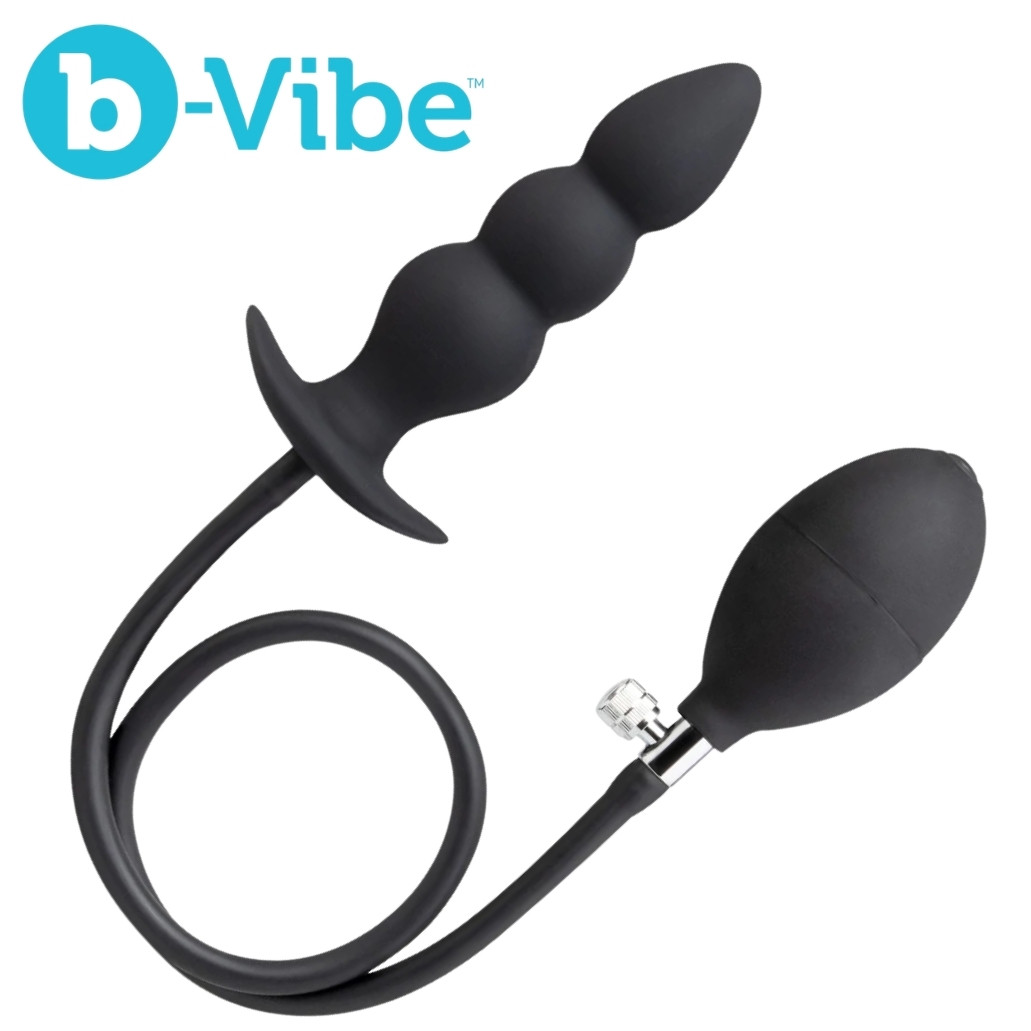 Bouchon anal gonflable perlé b-Vibe avec pompe manuelle