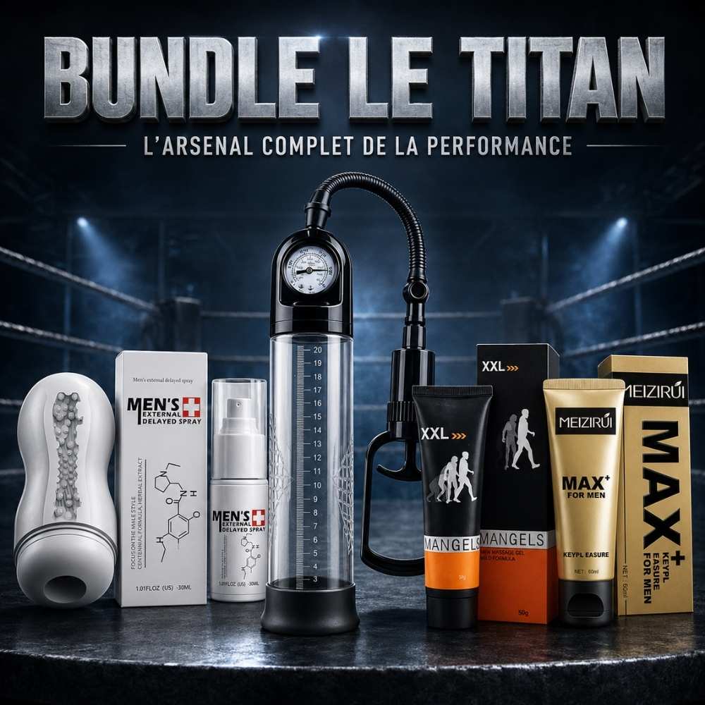 Bundle Le Titan - pompe pénis + ManGels + MAX+ + spray retardant + masturbateur - Le Prince
