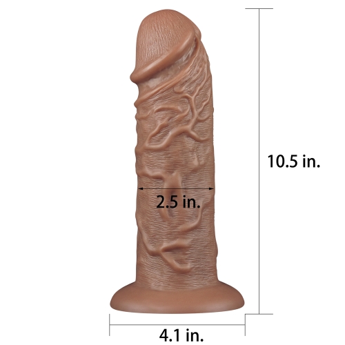 Vue de profil du gode réaliste grand format flexible
