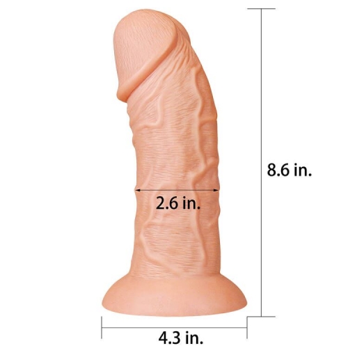 Vue de profil du gode réaliste grand format flexible