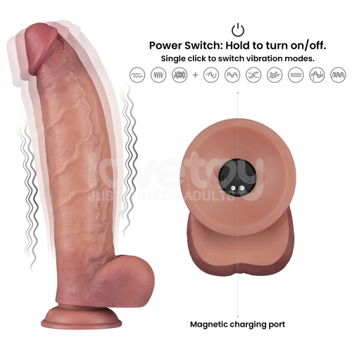 Télécommande et 10 modes de vibration du gode XXL réaliste