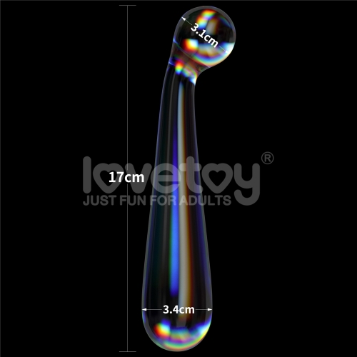 Vue de profil du gode en verre borosilicate Twilight Gleam