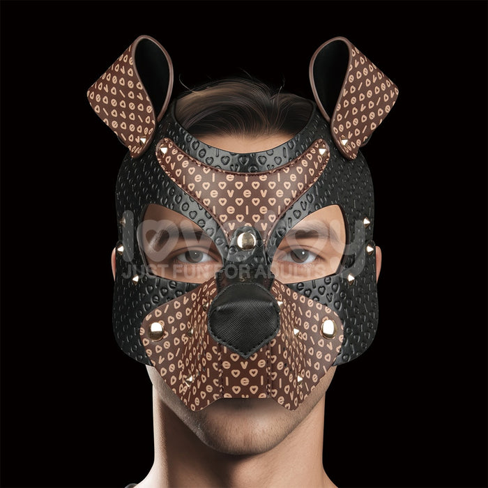 Détail de la muselière amovible du masque pup BDSM
