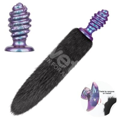 MystiTail – Plug Anal Silicone Spiralé avec Queue Amovible