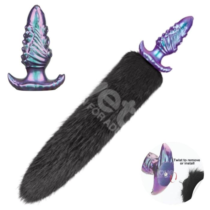 mystitail-plug-anal-silicone-texture-tentacule-violet.jpg → MystiTail plug anal silicone texture tentacule violet irisé Le Prince Québec
