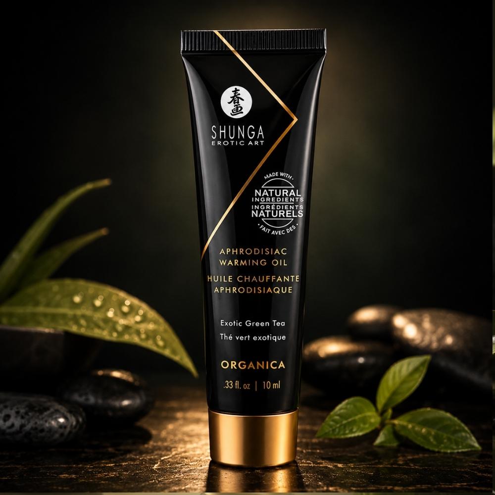 Organica Thé Vert Exotique Shunga – Huile Chauffante Aphrodisiaque 10 ml