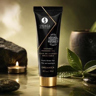 Organica Thé Vert Exotique Shunga – Huile de Massage Délectable 10 ml