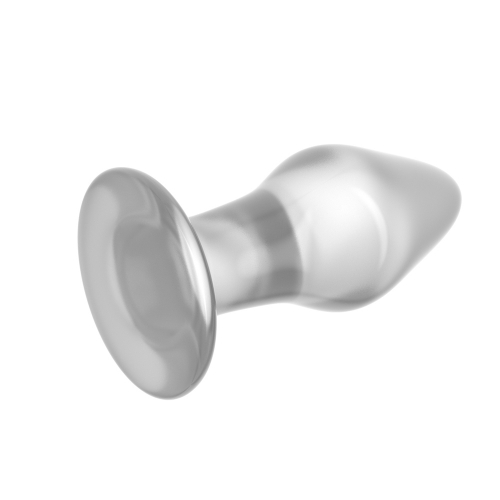 Plug anal en verre posé montrant sa transparence