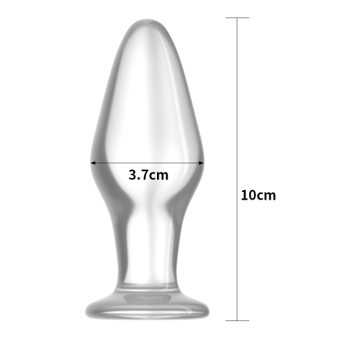 Vue de profil du plug anal en verre givré