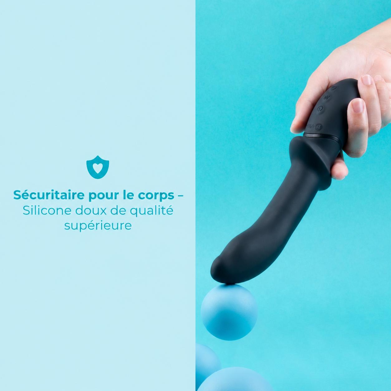 b-Vibe tenu en main montrant la rotation des billes