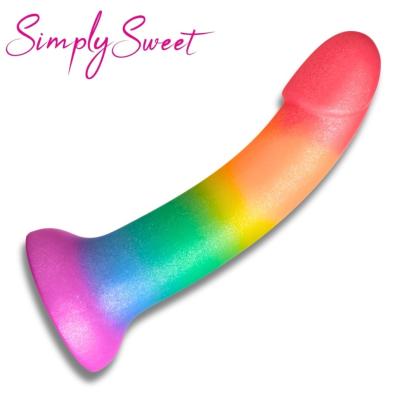 Simply Sweet Phallic Rainbow Dildo - Gode Arc-en-Ciel Coloré et Flexible