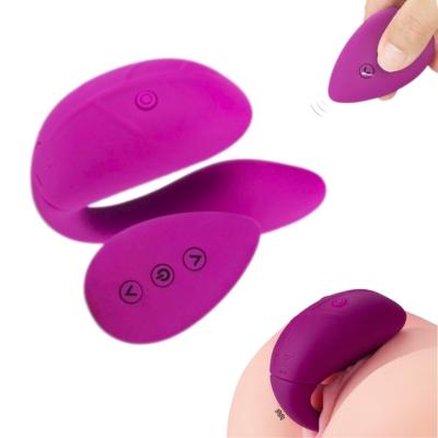 Vibromasseur double violet avec télécommande sans fil