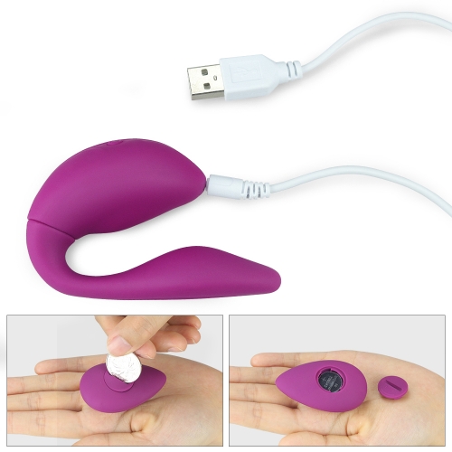 Forme en C du vibromasseur double stimulation duale