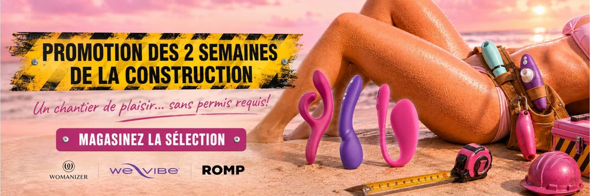 Promotion des vacances de la construction : jusqu’à 30 % de rabais sur une sélection Womanizer, We-Vibe et ROMP chez MonPrince.ca