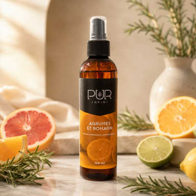 Agrumes et Romarin – Brume d’Ambiance Rafraîchissante 190 ml – PUR INFINI