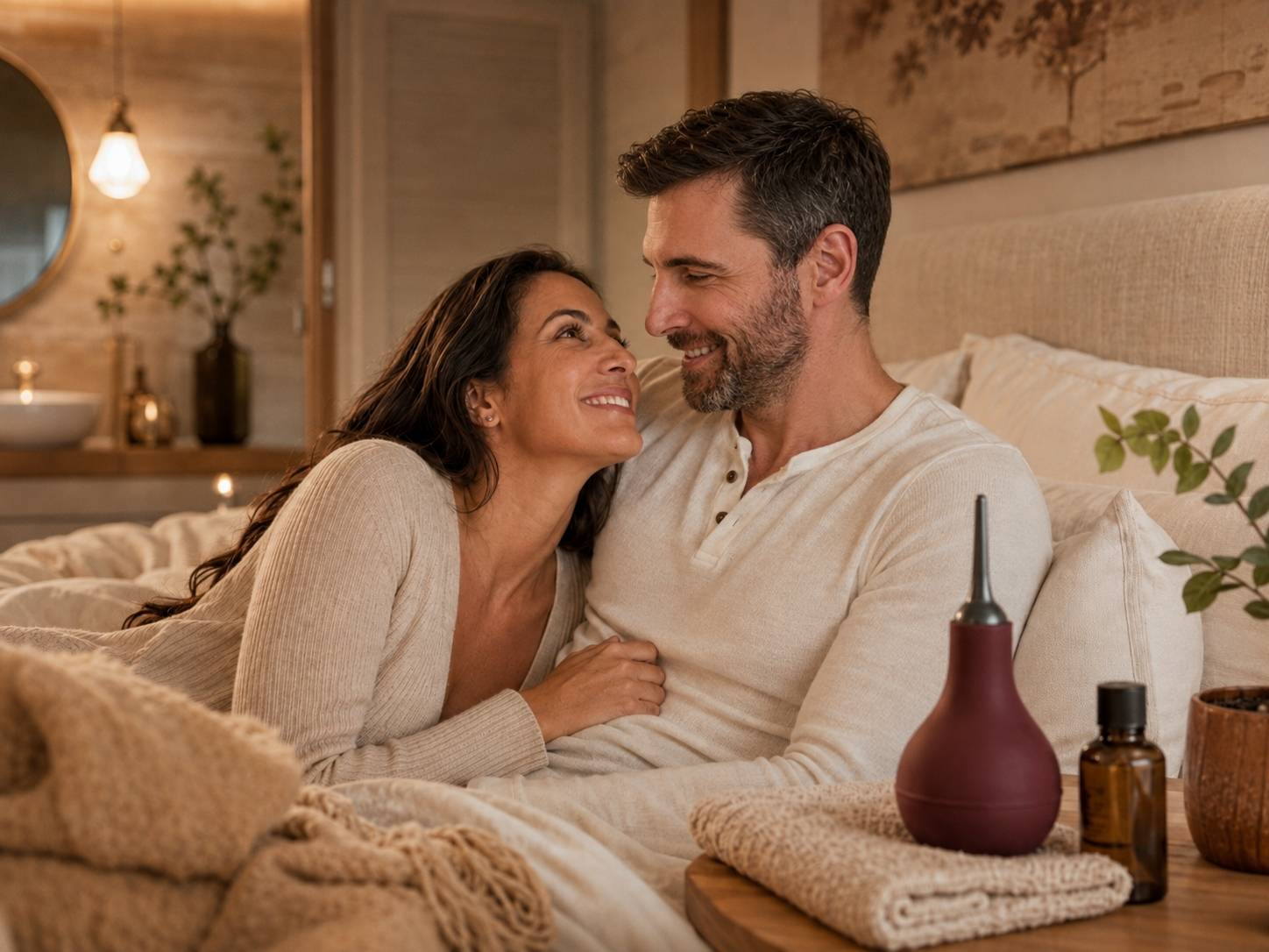 Couple se préparant à un moment intime en toute confiance