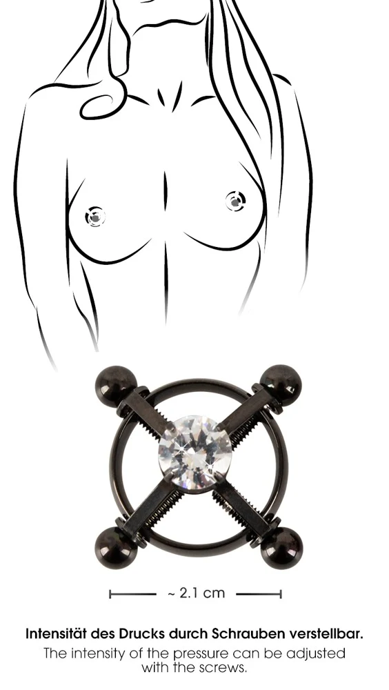 Bad Kitty Nipple Jewelry vue de profil montrant les dimensions