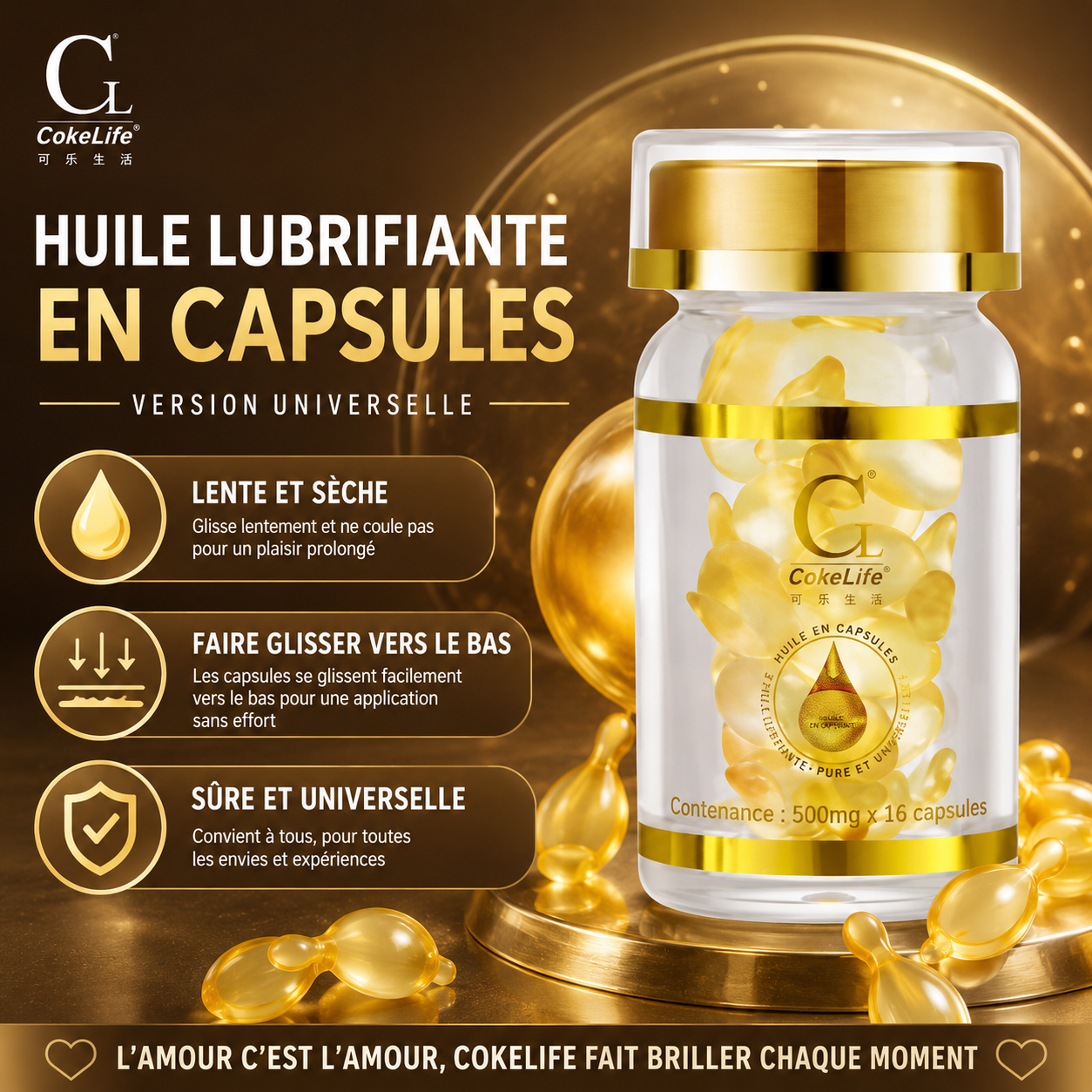 Capsules Lubrifiantes Pure Oil – Bouteille de 3 Capsules – Cokelife – Image 7