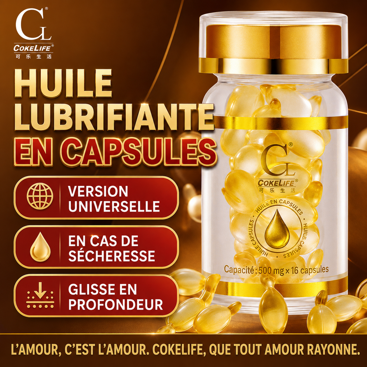 Capsules Lubrifiantes Pure Oil – Bouteille de 3 Capsules – Cokelife – Image 5