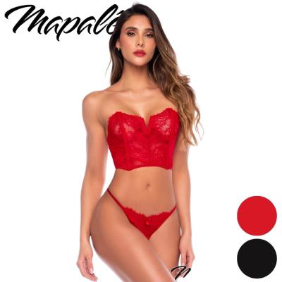 Ensemble Deux Pièces Corset en Dentelle Florale – MA80034 - Mapalé