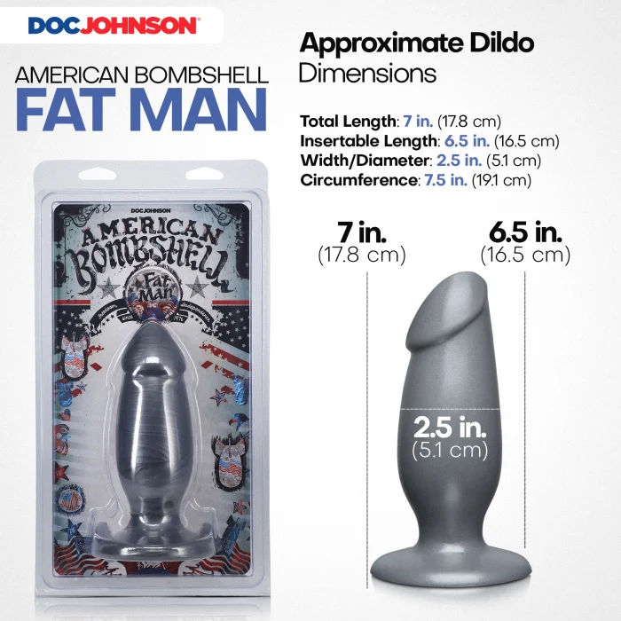 Dimensions du Fat Man : 17,8 cm de longueur, 6,4 cm de diamètre