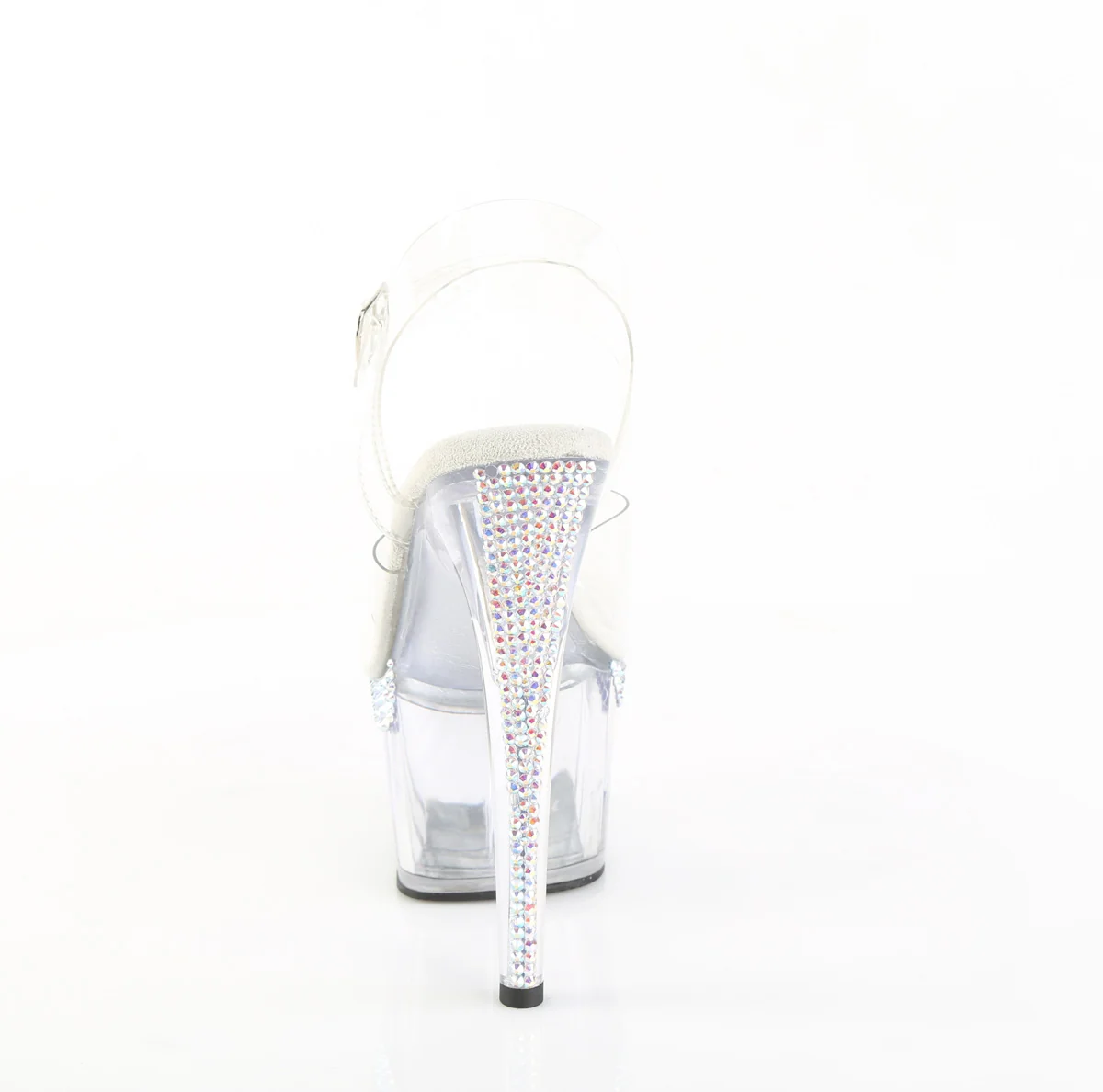 Chaussure Pleaser Adore-708PHRS clair transparent avec plateforme 2,75 po et strass
