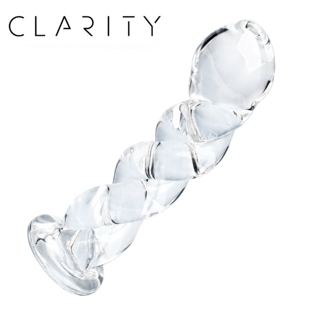 Seraphic Braid gode en verre spiralé vue complète
