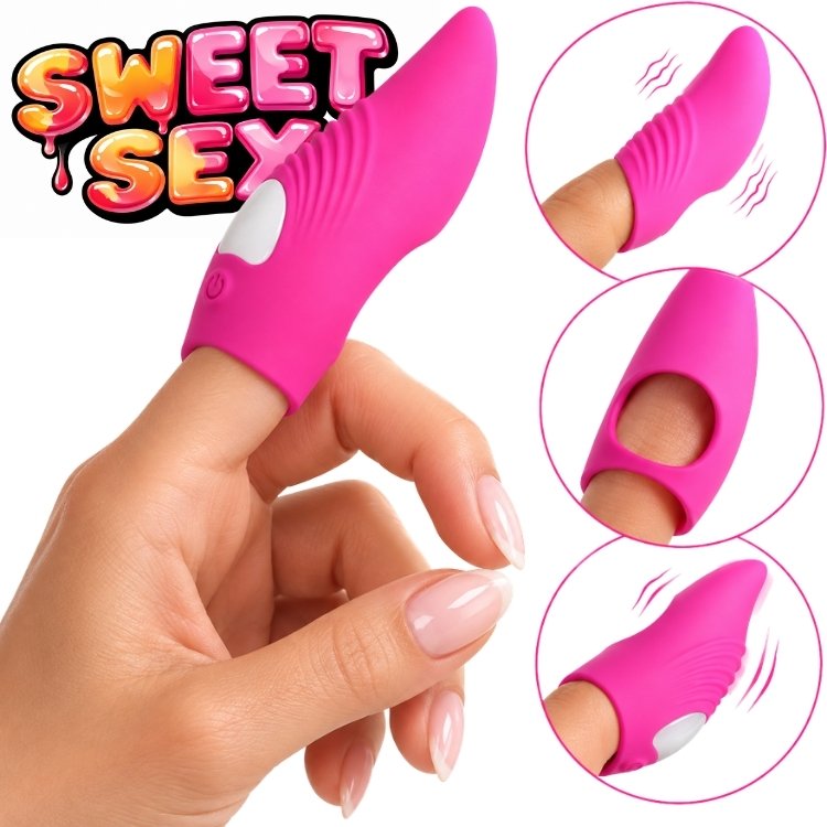 Mini vibrateur de doigt Sweet Sex Finger Dip en magenta