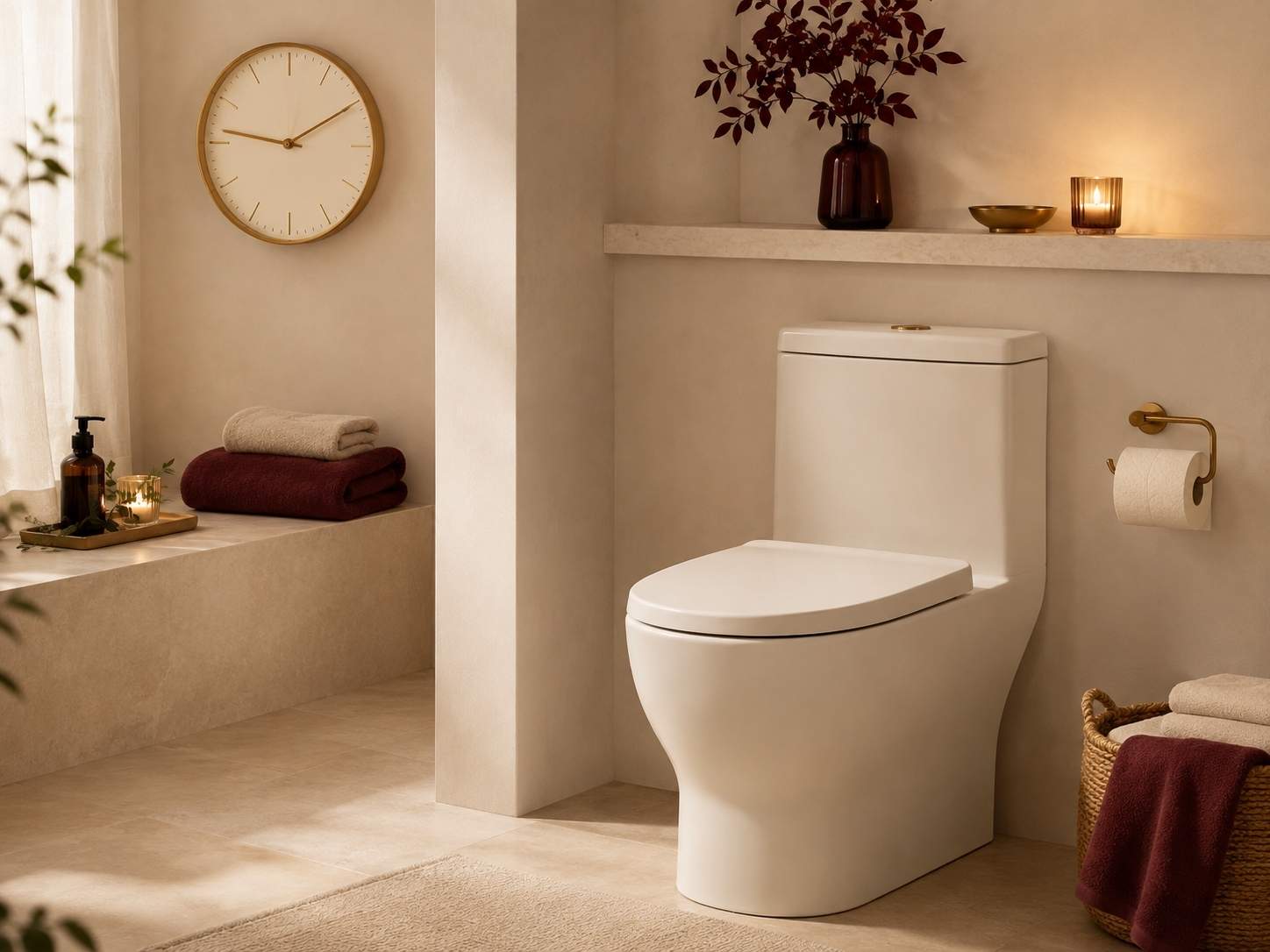 Salle de bain avant l’utilisation d’une poire de lavement