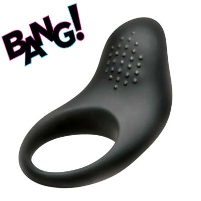 Bang! - Anneau Pénien Vibrant en Silicone Noir