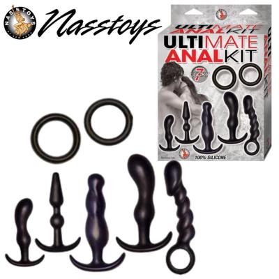 Kit anal 7 pièces Ultimate Anal Kit noir de Nasstoys, vue d’ensemble