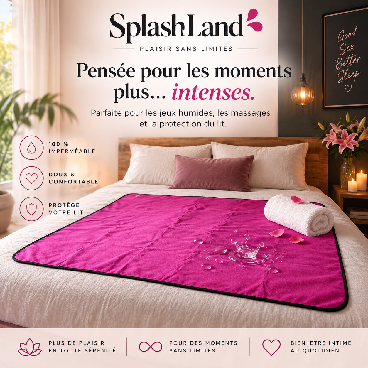 SplashLand couverture absorbante pour femme fontaine