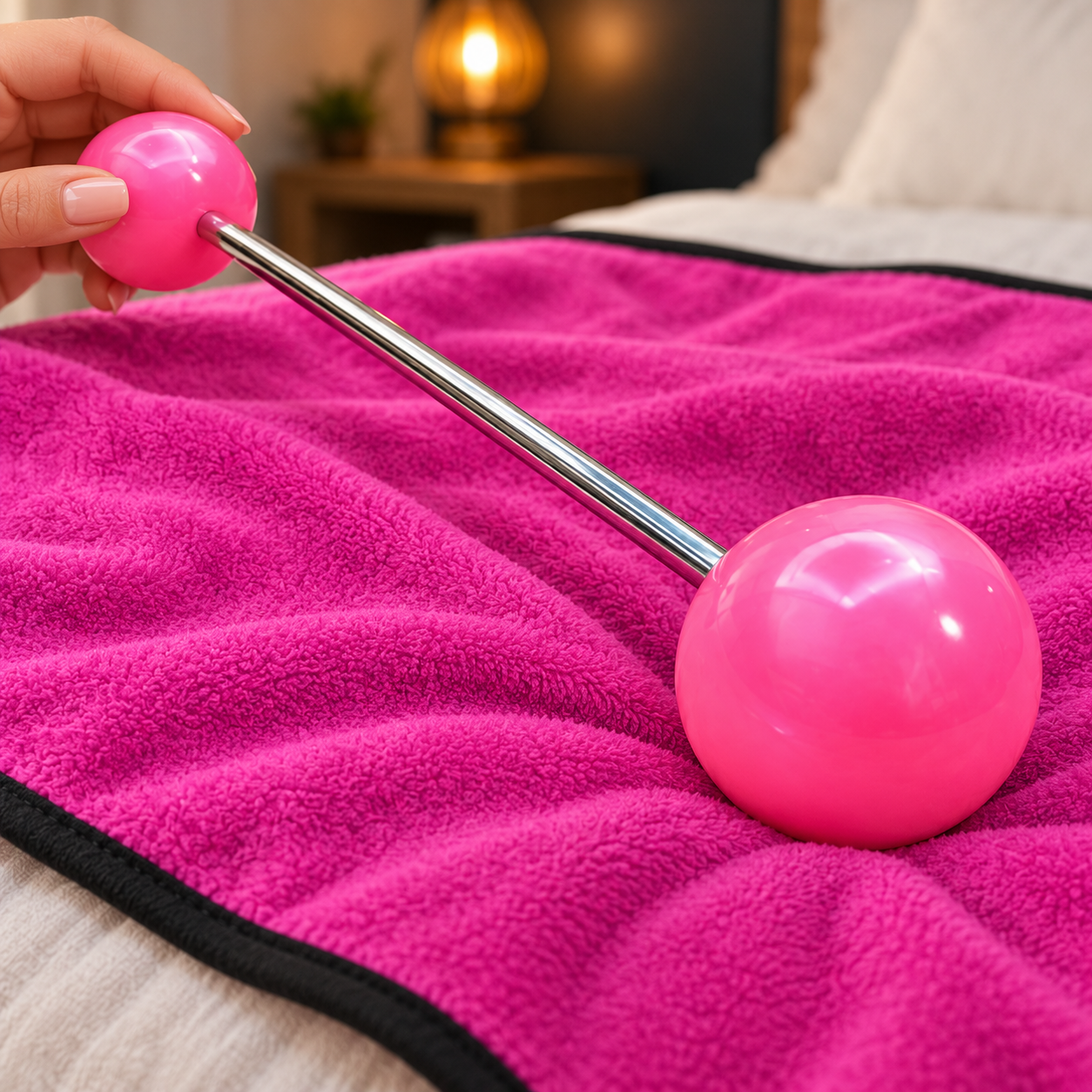 Couverture réversible noire et rose pour protéger le lit