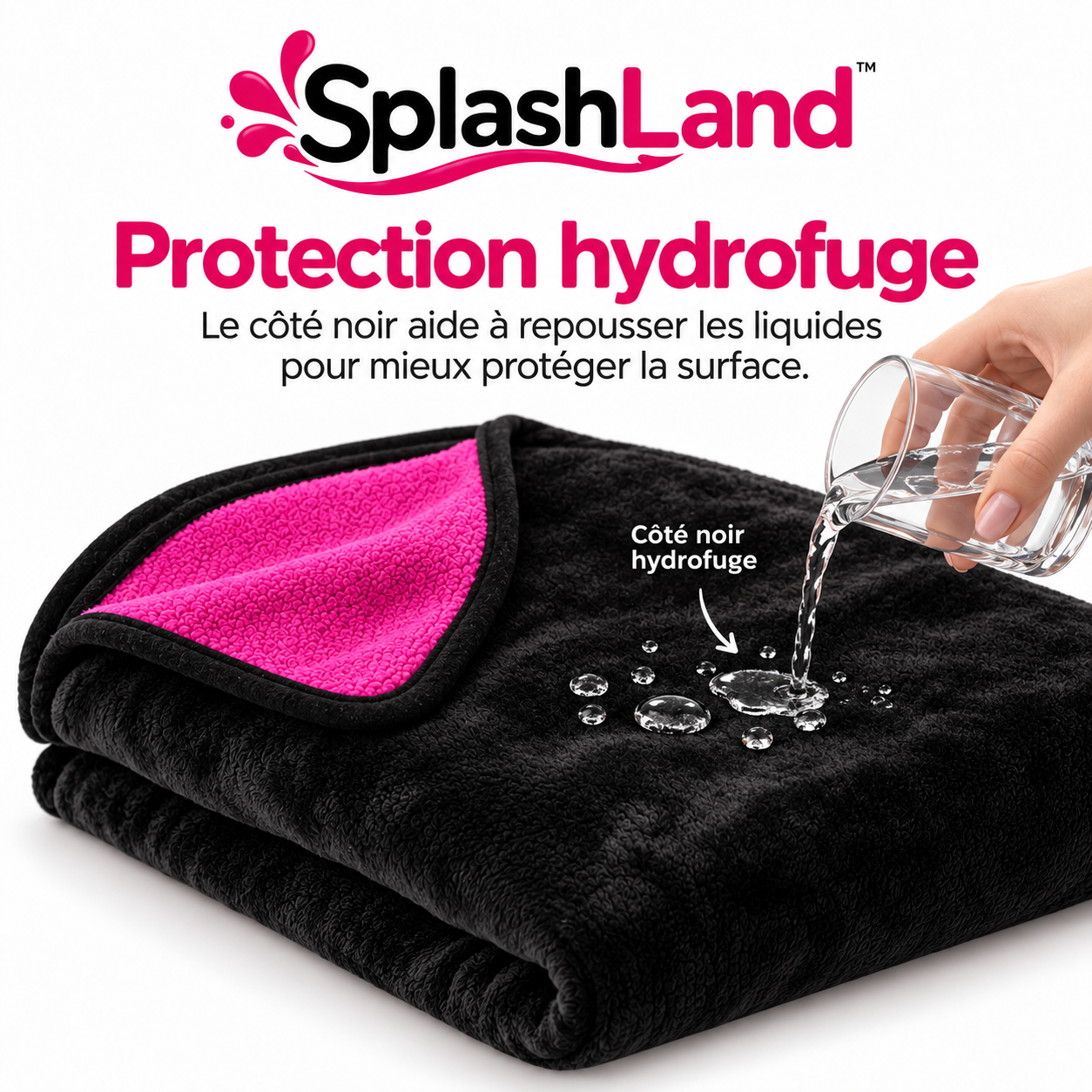 Couverture réversible noire et rose pour protéger le lit