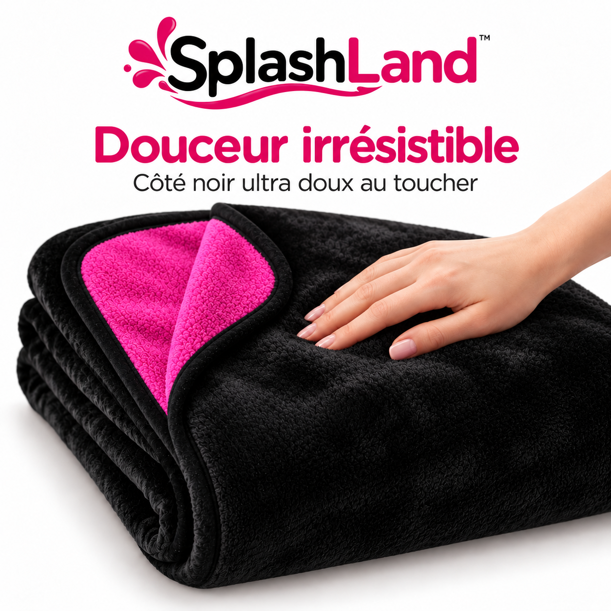 Couverture réversible noire et rose pour protéger le lit