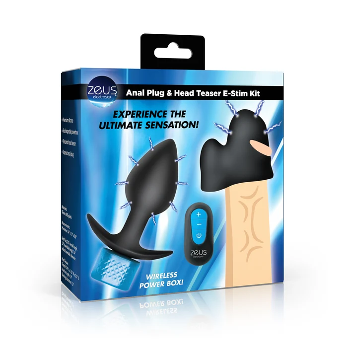 Anal Plug & Head Teaser E-Stim Kit – Kit électrostimulation plug anal et gland - Zeus – Image 8
