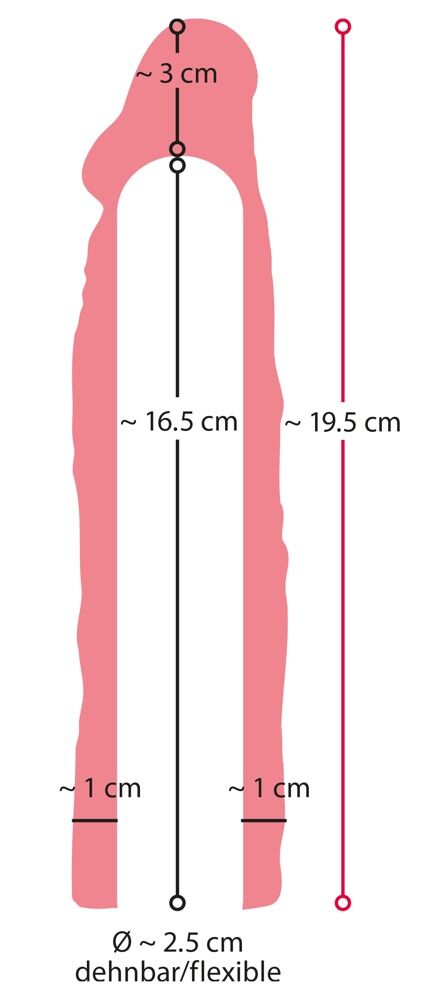 Dimensions de la gaine d’extension Nature Skin : 19,5 cm de long