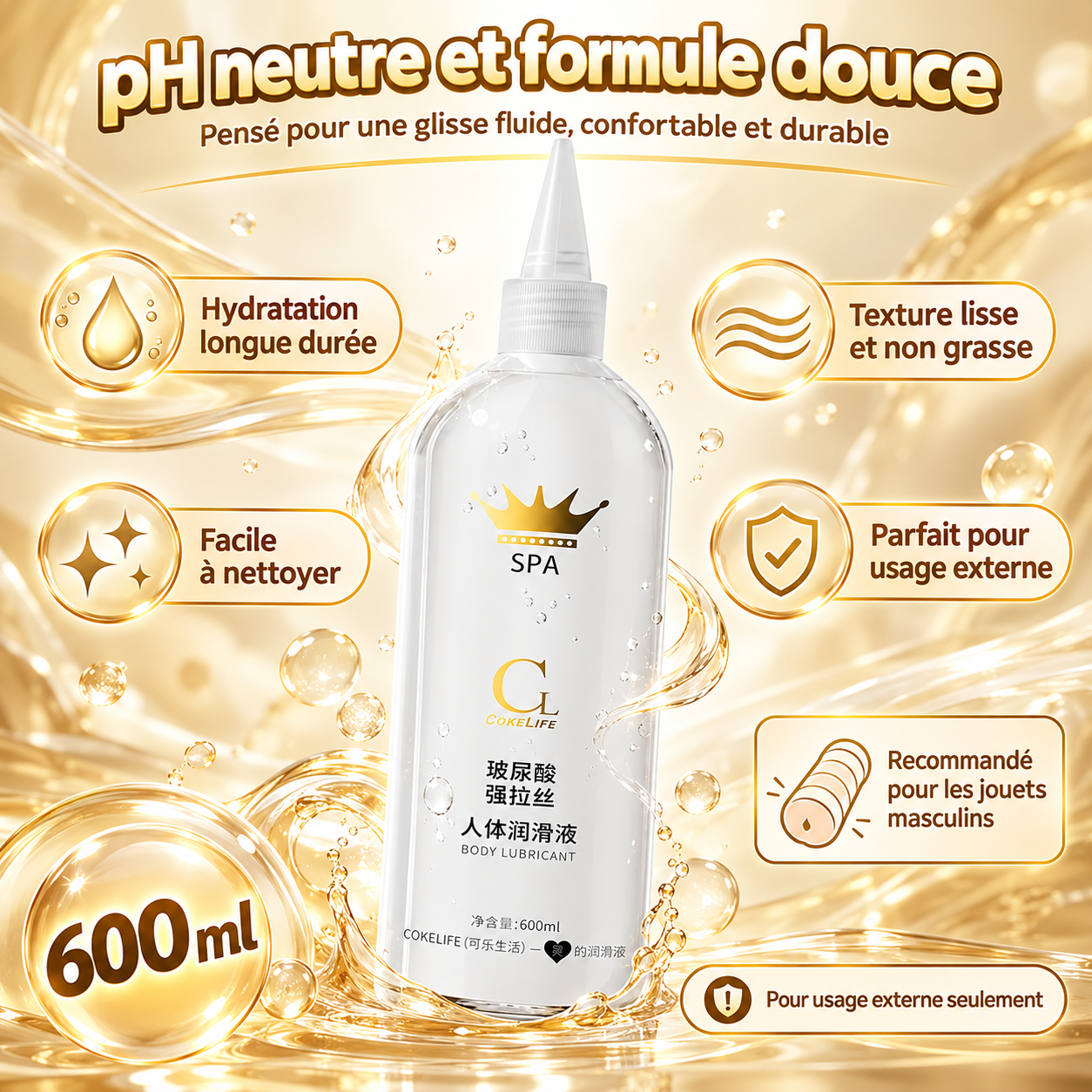 Lubrifiant COKELIFE zéro gommant, formule base d'eau