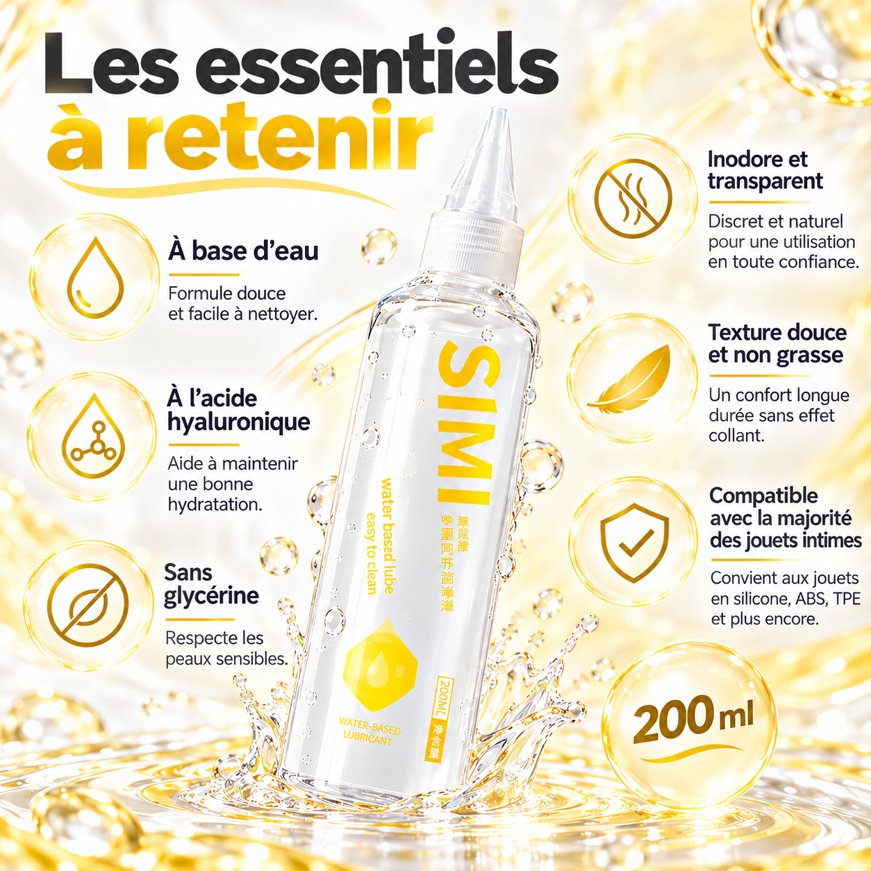 Lubrifiant Intime Sans Glycérine à l'Acide Hyaluronique – SIMI 200 ml – Image 5